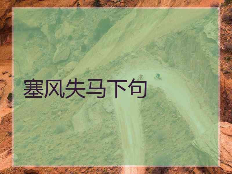 塞风失马下句