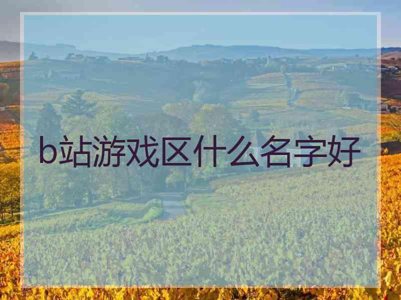 b站游戏区什么名字好