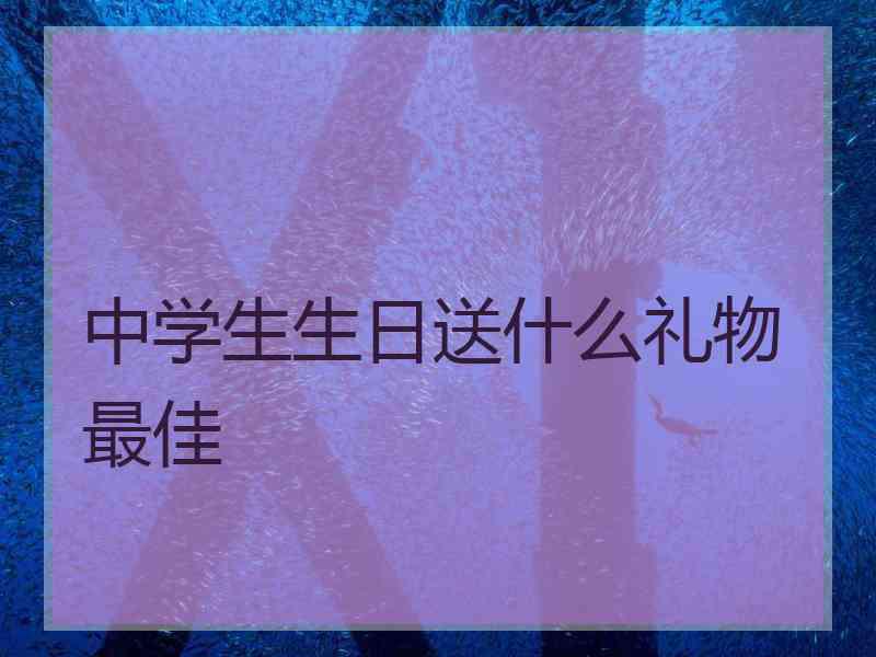 中学生生日送什么礼物最佳