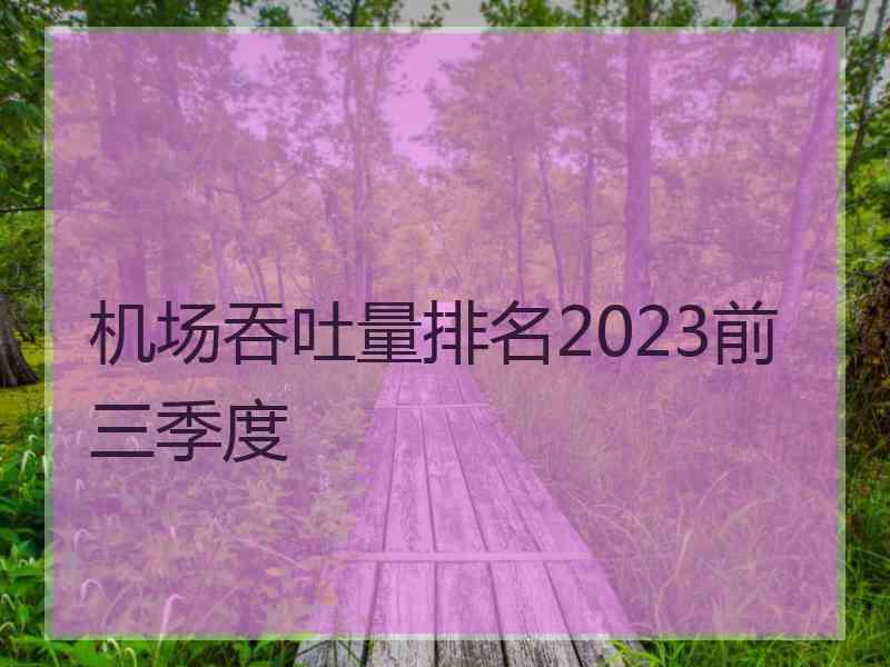 机场吞吐量排名2023前三季度