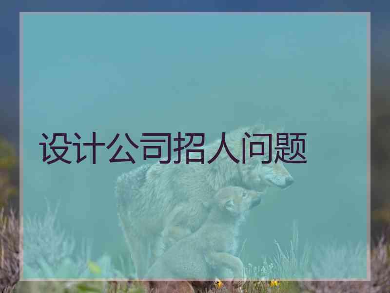 设计公司招人问题
