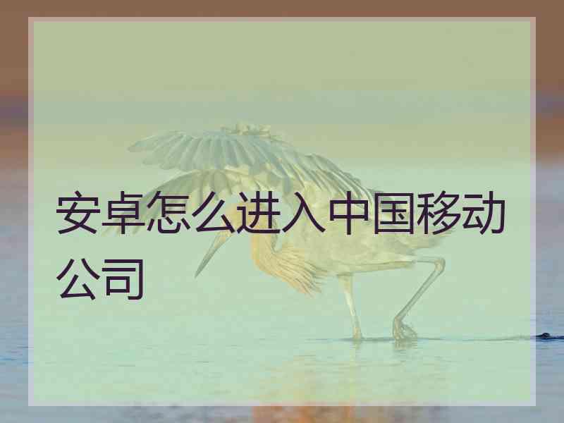 安卓怎么进入中国移动公司