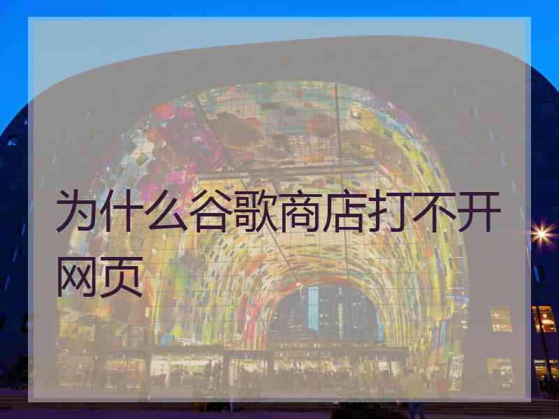 为什么谷歌商店打不开网页