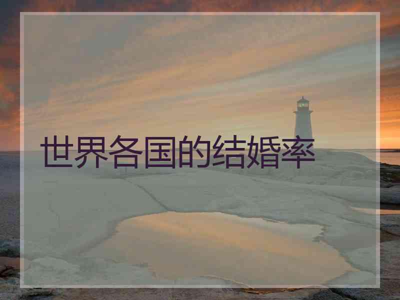 世界各国的结婚率