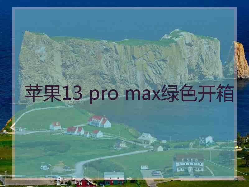 苹果13 pro max绿色开箱