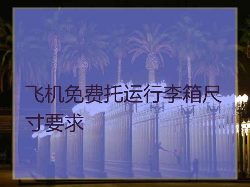 飞机免费托运行李箱尺寸要求