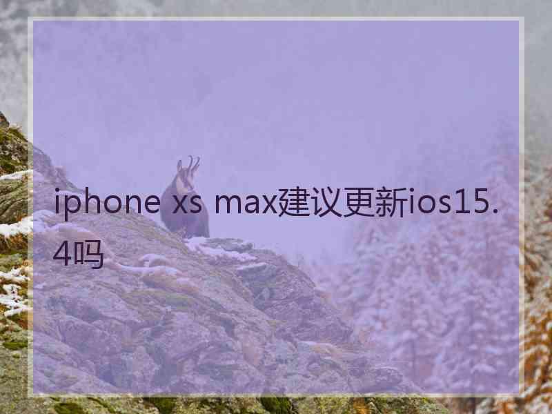 iphone xs max建议更新ios15.4吗