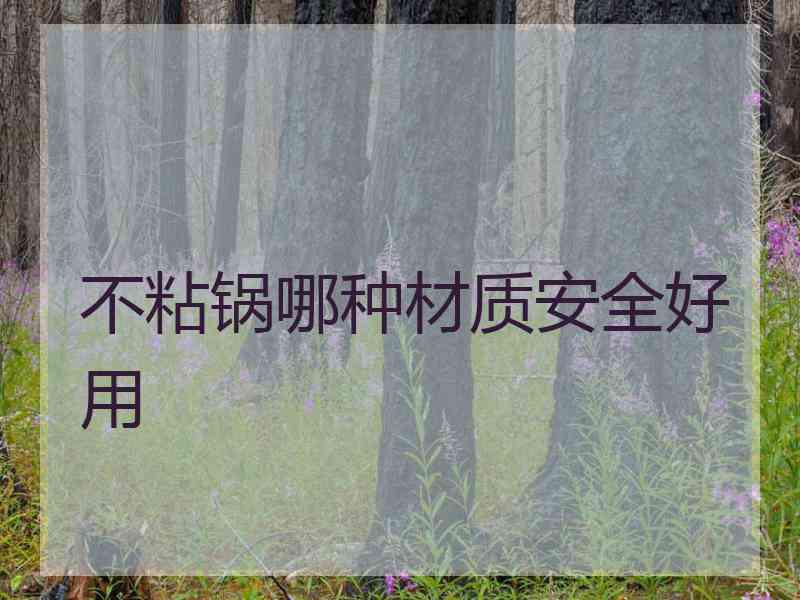 不粘锅哪种材质安全好用