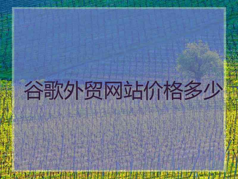 谷歌外贸网站价格多少
