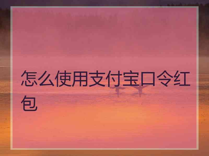 怎么使用支付宝口令红包