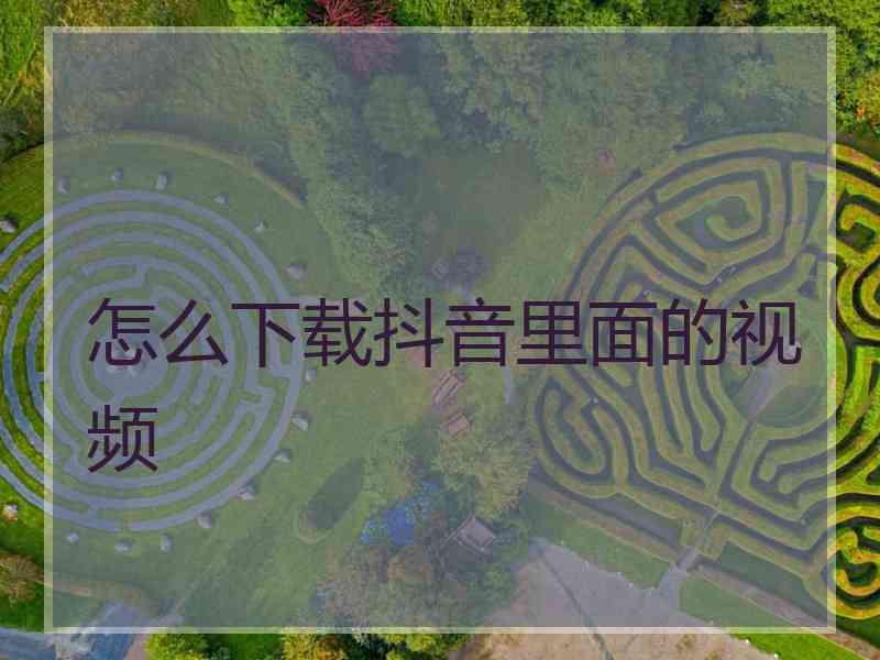 怎么下载抖音里面的视频