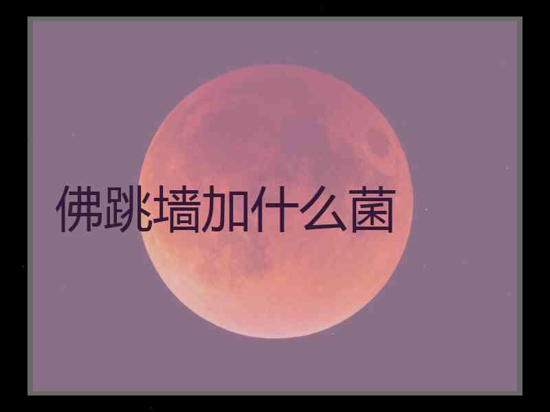 佛跳墙加什么菌