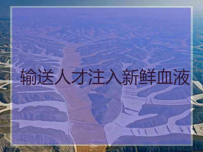 输送人才注入新鲜血液