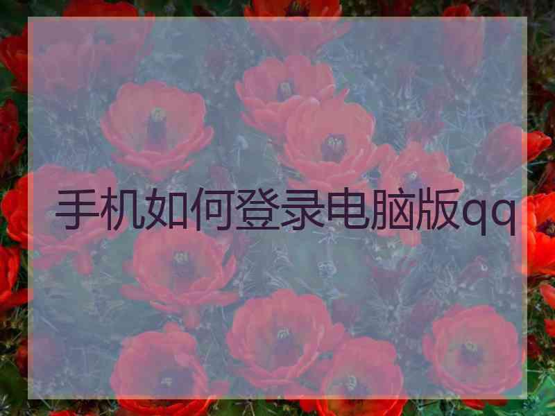 手机如何登录电脑版qq