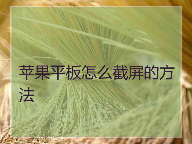苹果平板怎么截屏的方法