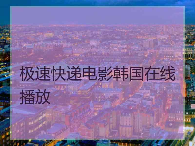 极速快递电影韩国在线播放