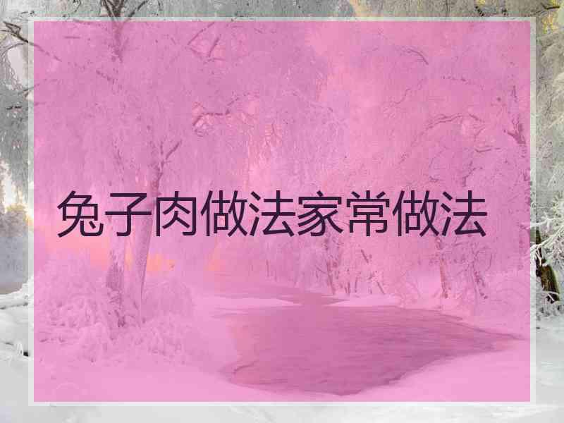 兔子肉做法家常做法
