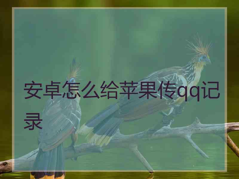 安卓怎么给苹果传qq记录