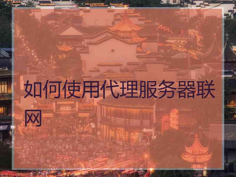如何使用代理服务器联网