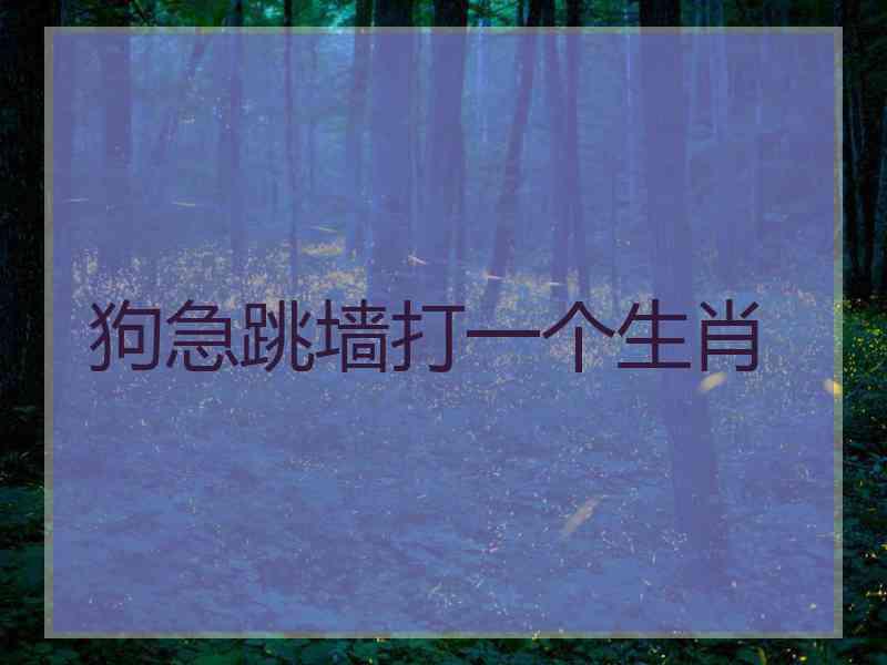 狗急跳墙打一个生肖