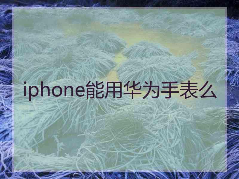 iphone能用华为手表么