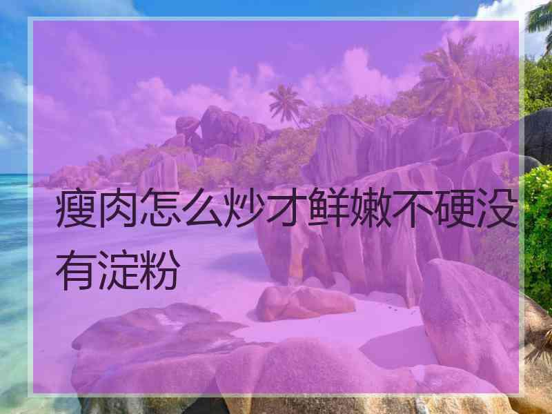 瘦肉怎么炒才鲜嫩不硬没有淀粉