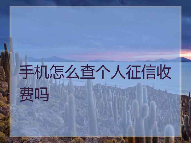 手机怎么查个人征信收费吗