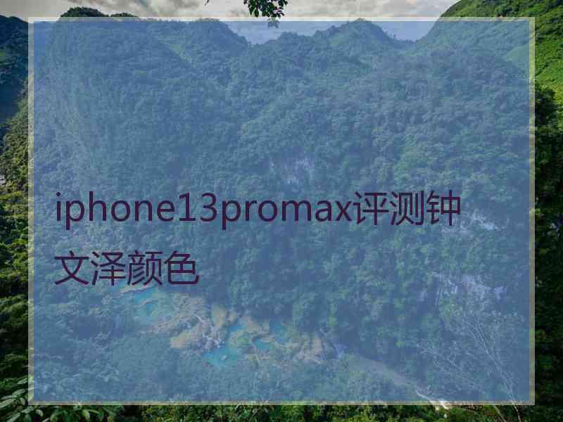 iphone13promax评测钟文泽颜色