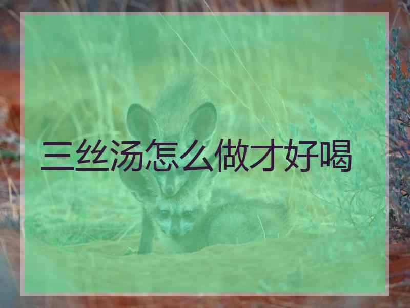 三丝汤怎么做才好喝
