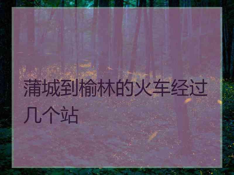 蒲城到榆林的火车经过几个站