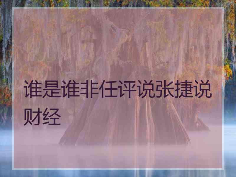 谁是谁非任评说张捷说财经