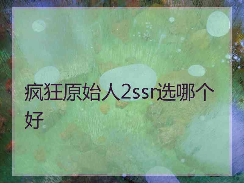 疯狂原始人2ssr选哪个好