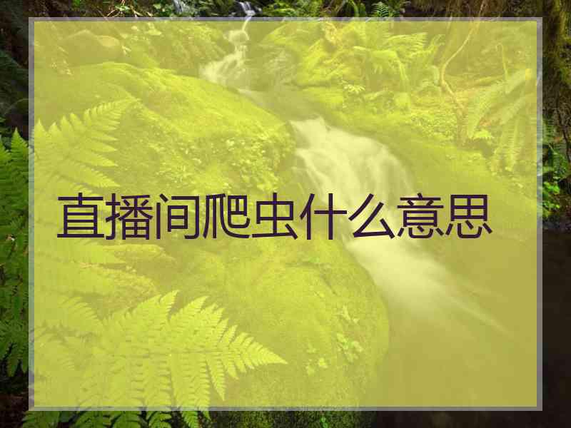 直播间爬虫什么意思