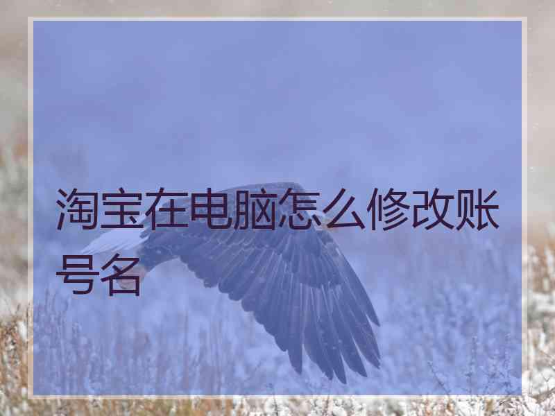 淘宝在电脑怎么修改账号名