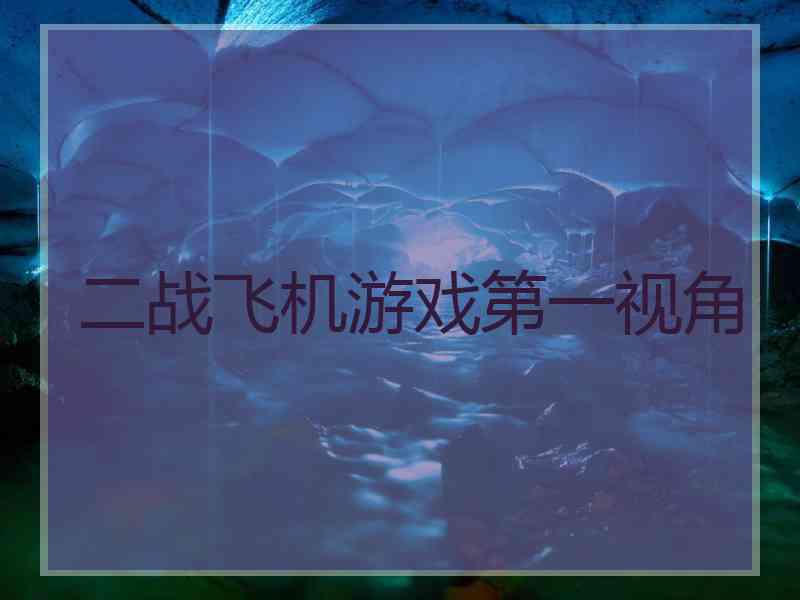二战飞机游戏第一视角