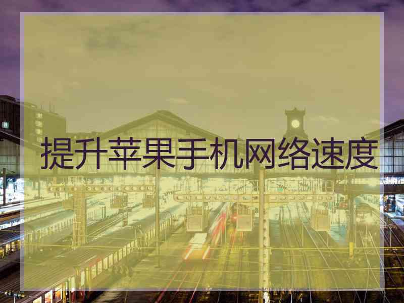 提升苹果手机网络速度