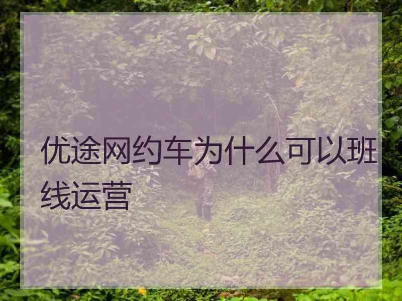 优途网约车为什么可以班线运营