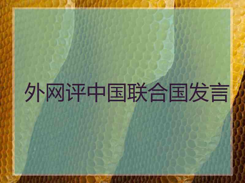 外网评中国联合国发言
