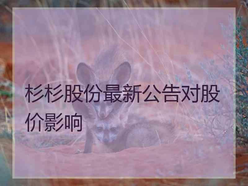 杉杉股份最新公告对股价影响