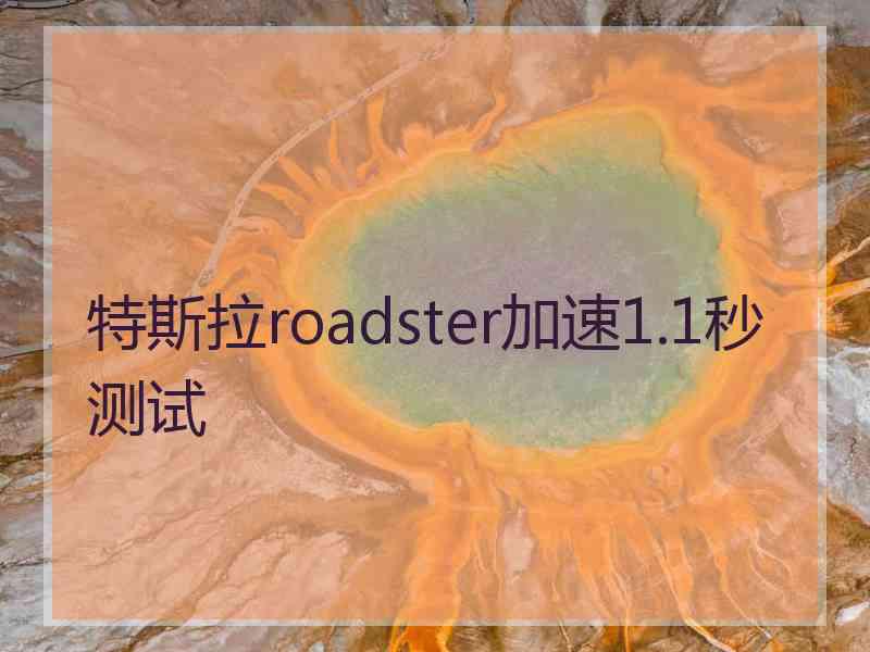 特斯拉roadster加速1.1秒测试