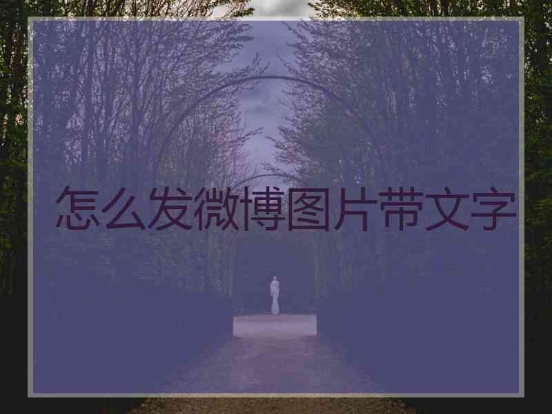 怎么发微博图片带文字