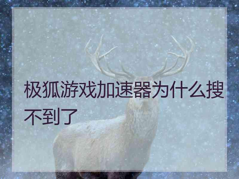 极狐游戏加速器为什么搜不到了