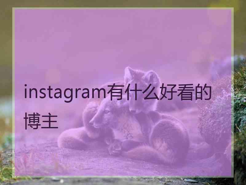 instagram有什么好看的博主