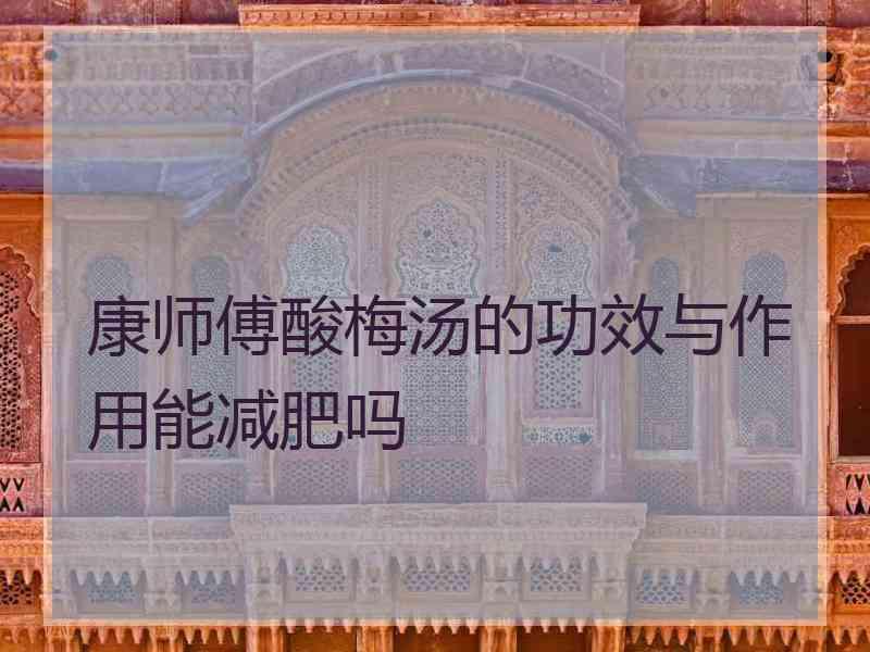 康师傅酸梅汤的功效与作用能减肥吗