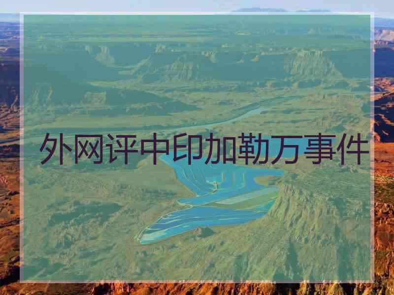 外网评中印加勒万事件