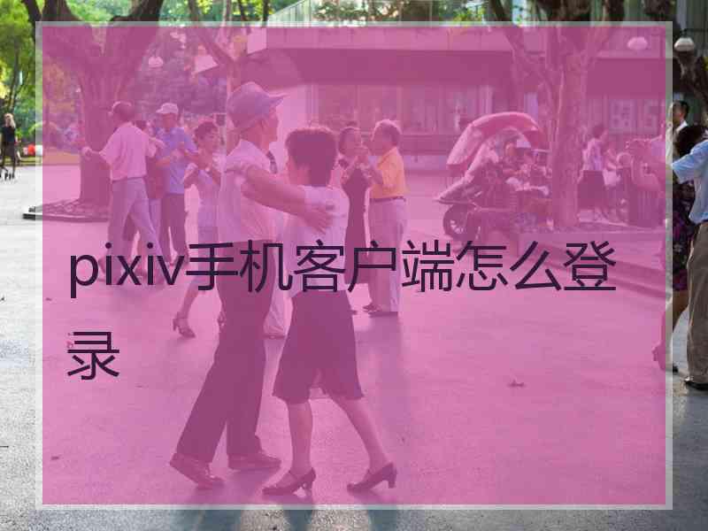 pixiv手机客户端怎么登录
