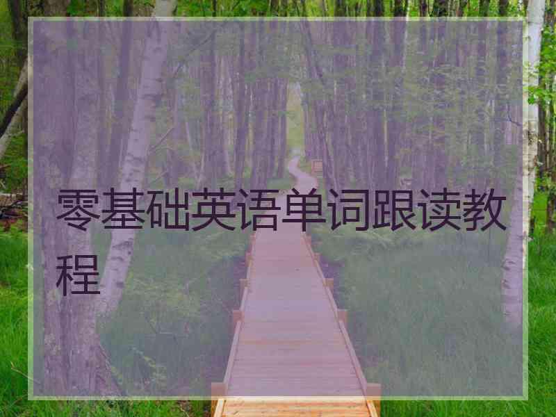零基础英语单词跟读教程