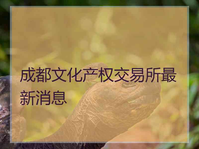 成都文化产权交易所最新消息