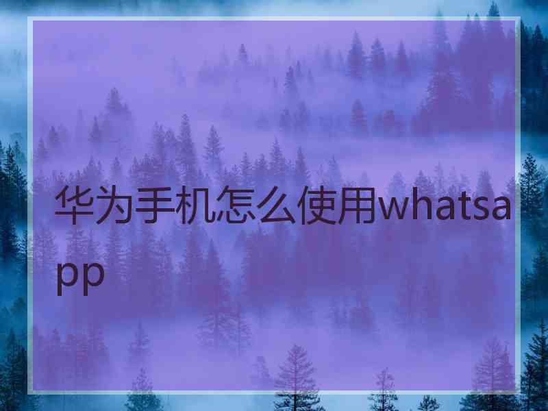 华为手机怎么使用whatsapp