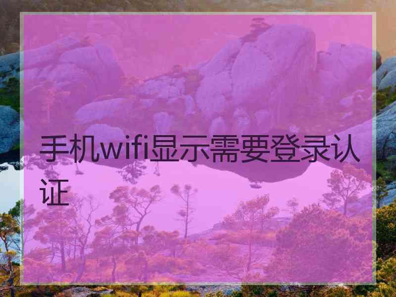 手机wifi显示需要登录认证